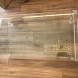Plexiglass and glass coffee table "Les Invisibles de Marais" 1980