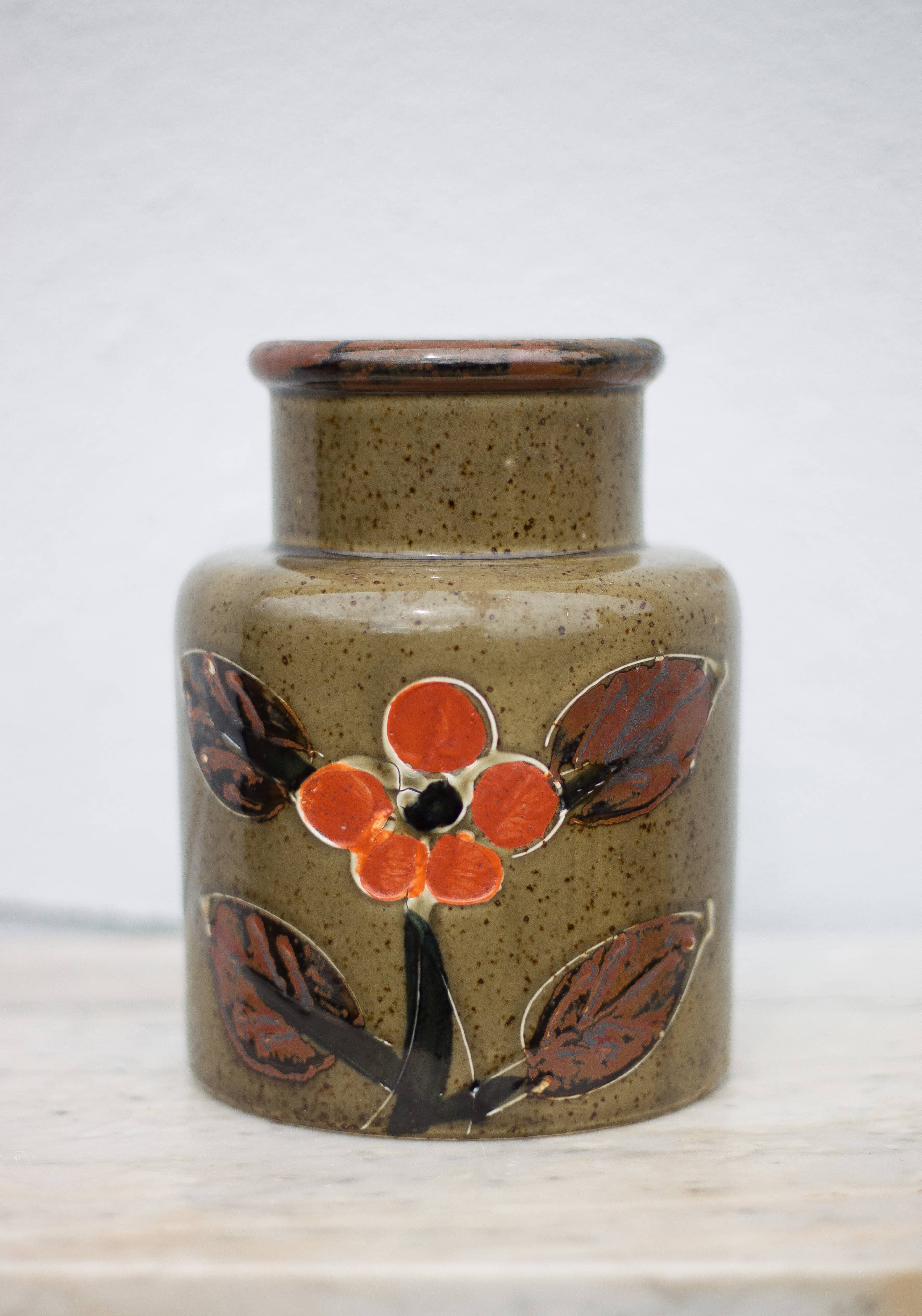 Flowered ceramic vase, decorative vase, flower pot, collection, interior decoration