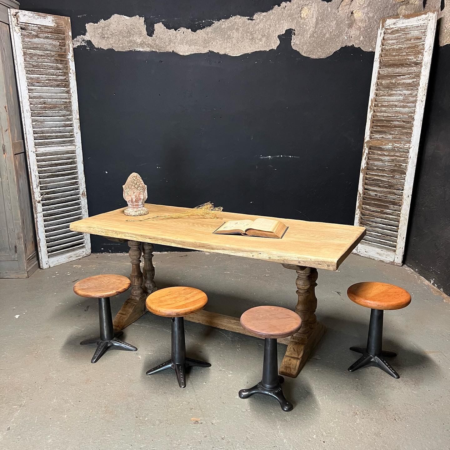 Old monastery table in solid oak