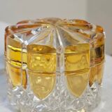 Amber and transparent crystal box Val Saint-Lambert Art Deco