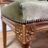 Paire de chaises Louis XVI signées Maurice Hirch – Velours Vert Amande