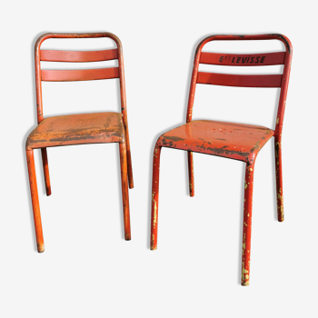 Pair of Tolix bistro chairs