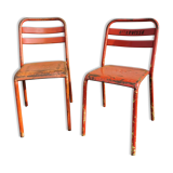 Pair of Tolix bistro chairs