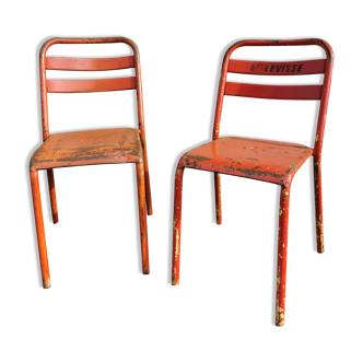 Pair of Tolix bistro chairs