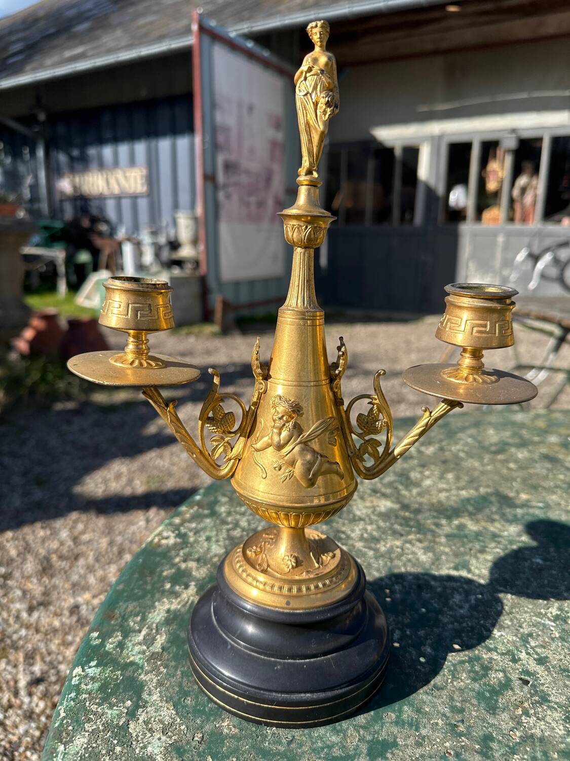 Pair of gilded bronze candlesticks