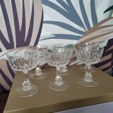 6 crystal champagne glasses