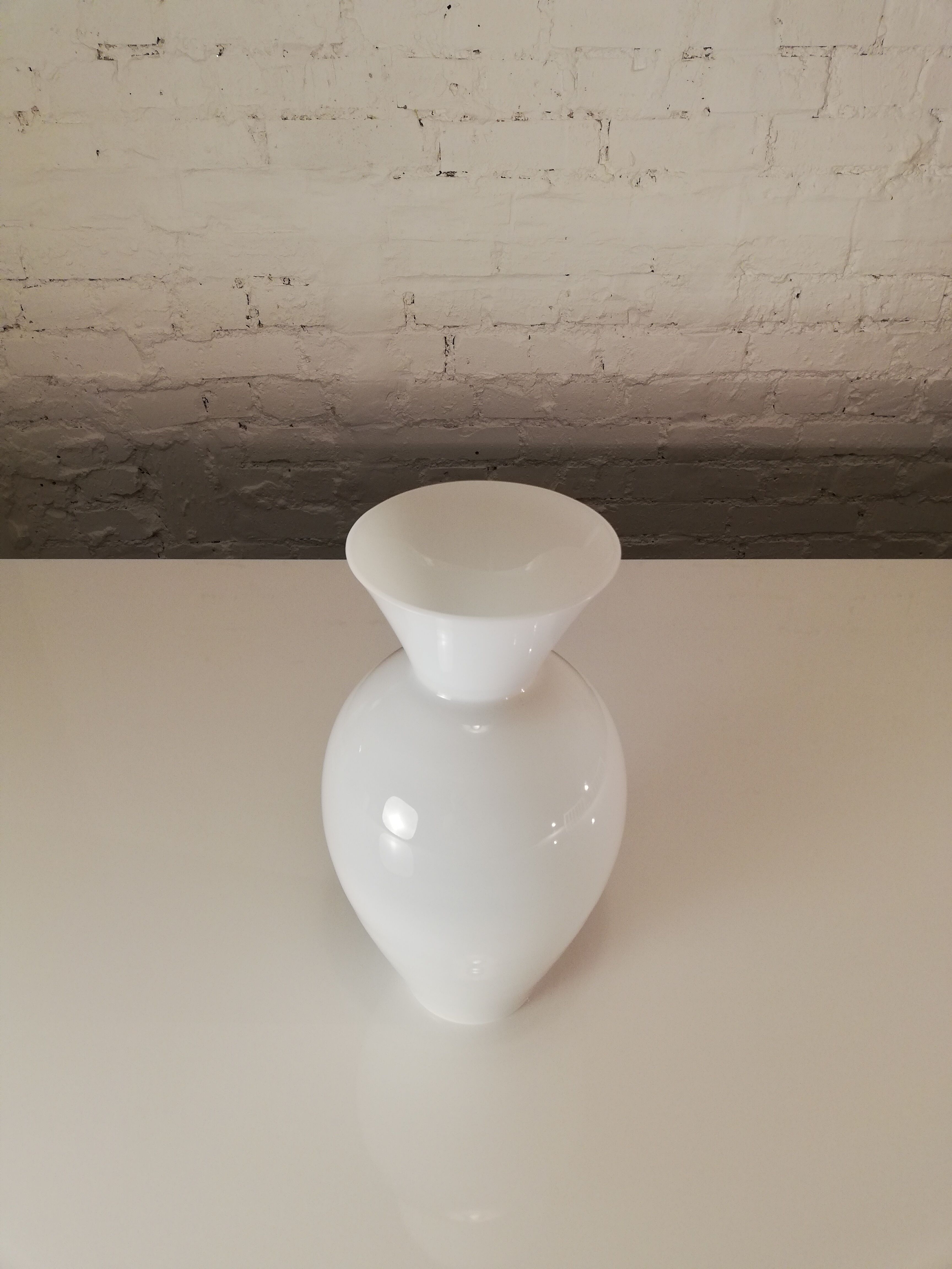 White opaline vase