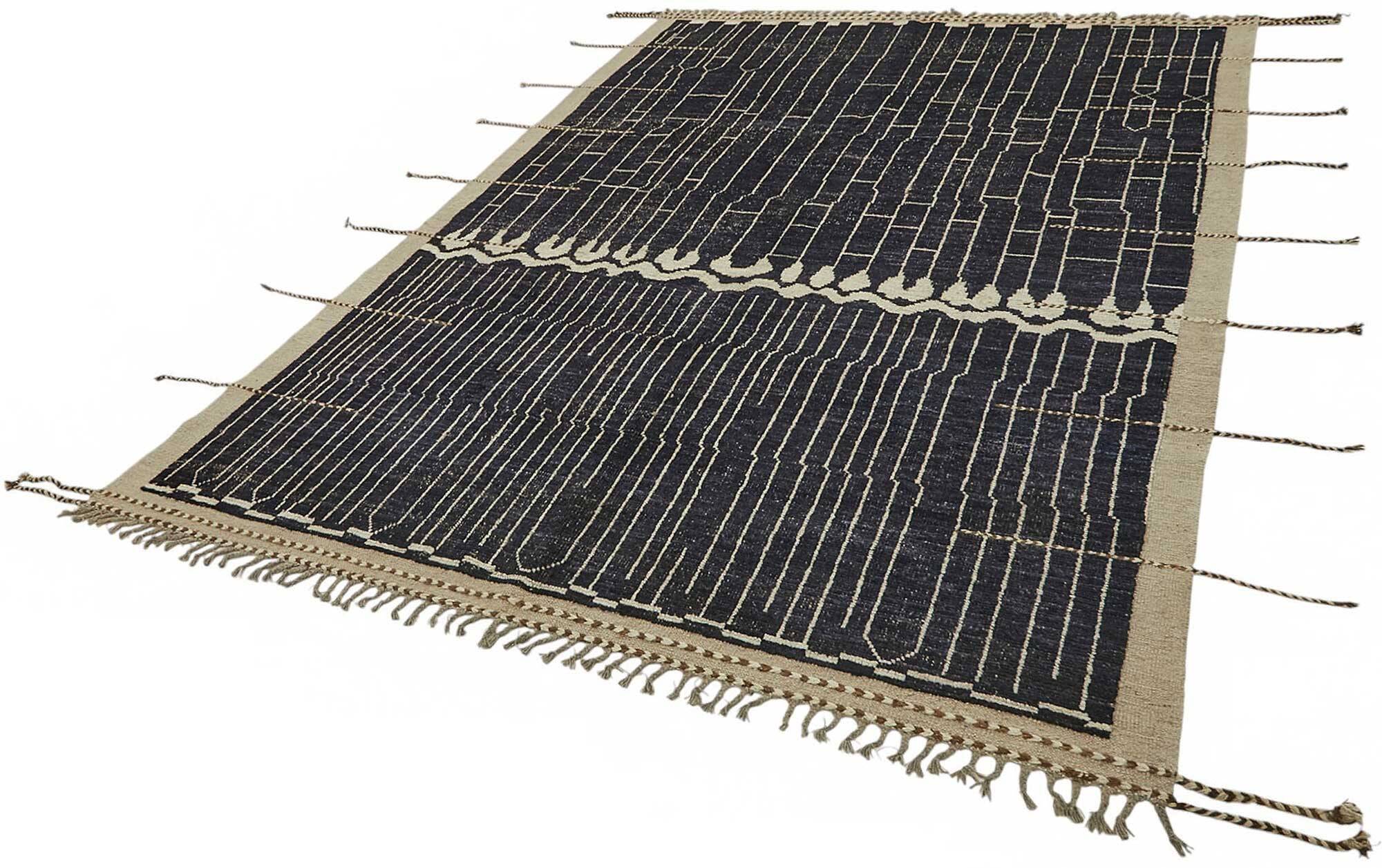 Handmade Tribal Decorative 209 cm x 300 cm Blue Wool Carpet
