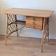 Vintage oak and rattan desk attributed to Louis Sognot