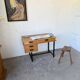 Modernist 50s oak metal desk
