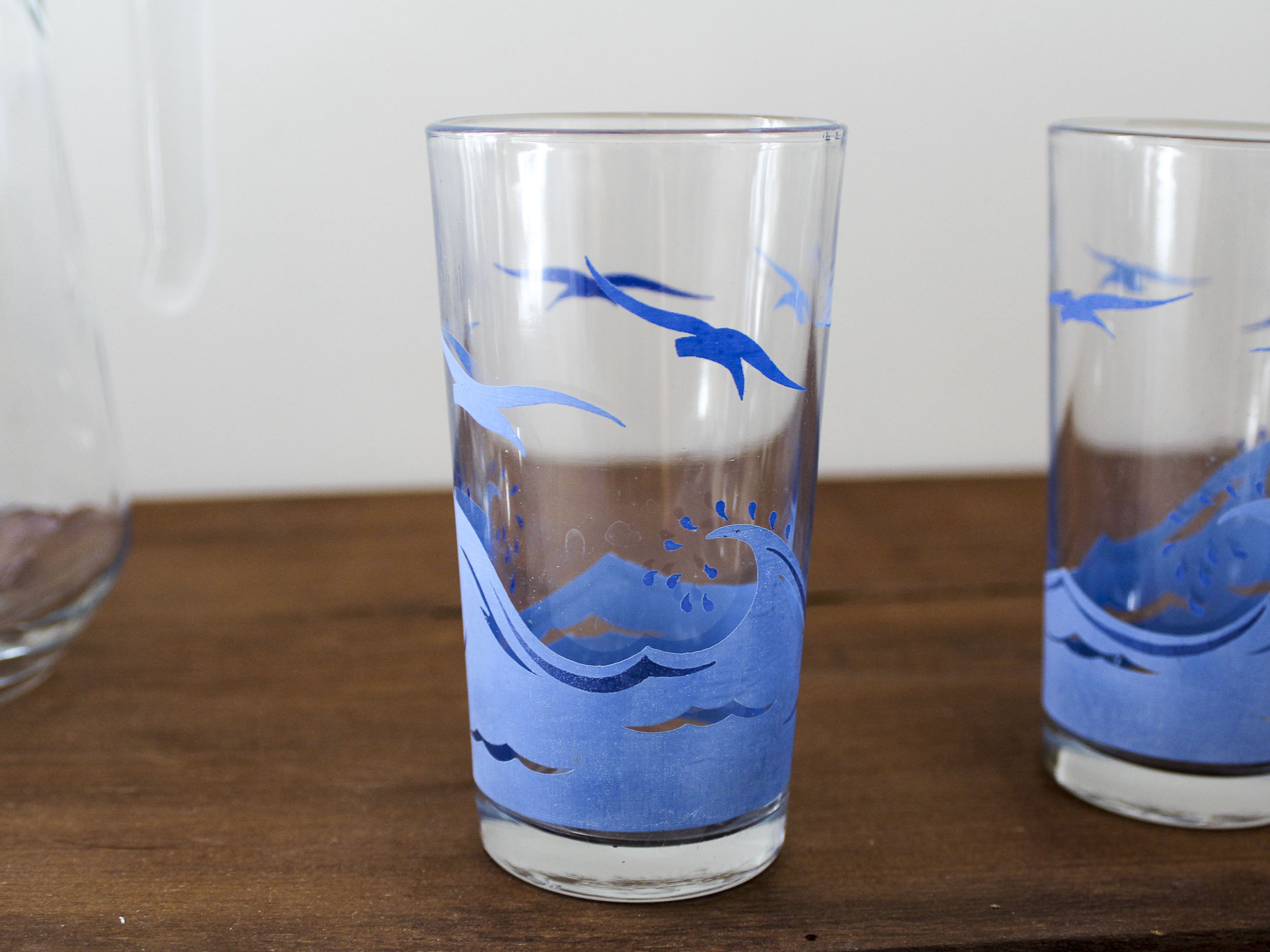 Vintage orangeade lemonade glass service