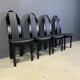 Postmodern lacquered wood Italian dining chairs, 1980s