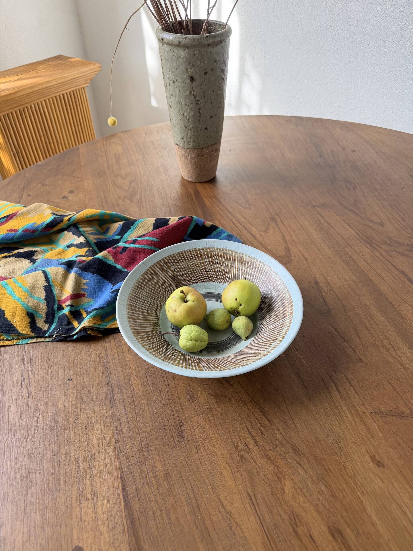 Blue stoneware plate Dominique Guillot Vallauris 1960