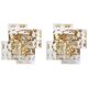 Magnificent pair of crystal wall lights by Kinkeldey, Germany, 1970s.