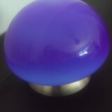 Lampe champignon vintage bleu globe en verre style années 70
