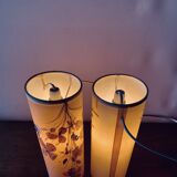 Pair of vintage dried flower lamps