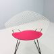 Chaise Diamond de Harry Bertoia en métal blanc et noir et assise neuve années 1960