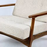 Danish Vintage Beige Boucle Armchair, 1970s