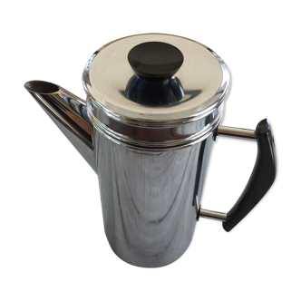 Cafetière vintage en métal cuivre chromé et bakélite Menesa