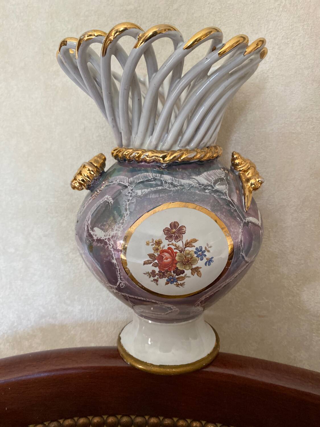 Vintage shell vase