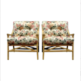 Pair of bamboo and rattan chairs, 1950s