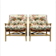 Pair of bamboo and rattan chairs, 1950s