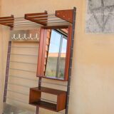 Vintage Scandinavian teak and aluminum coat holder