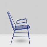 Pair of openwork iron armchairs, 1960s