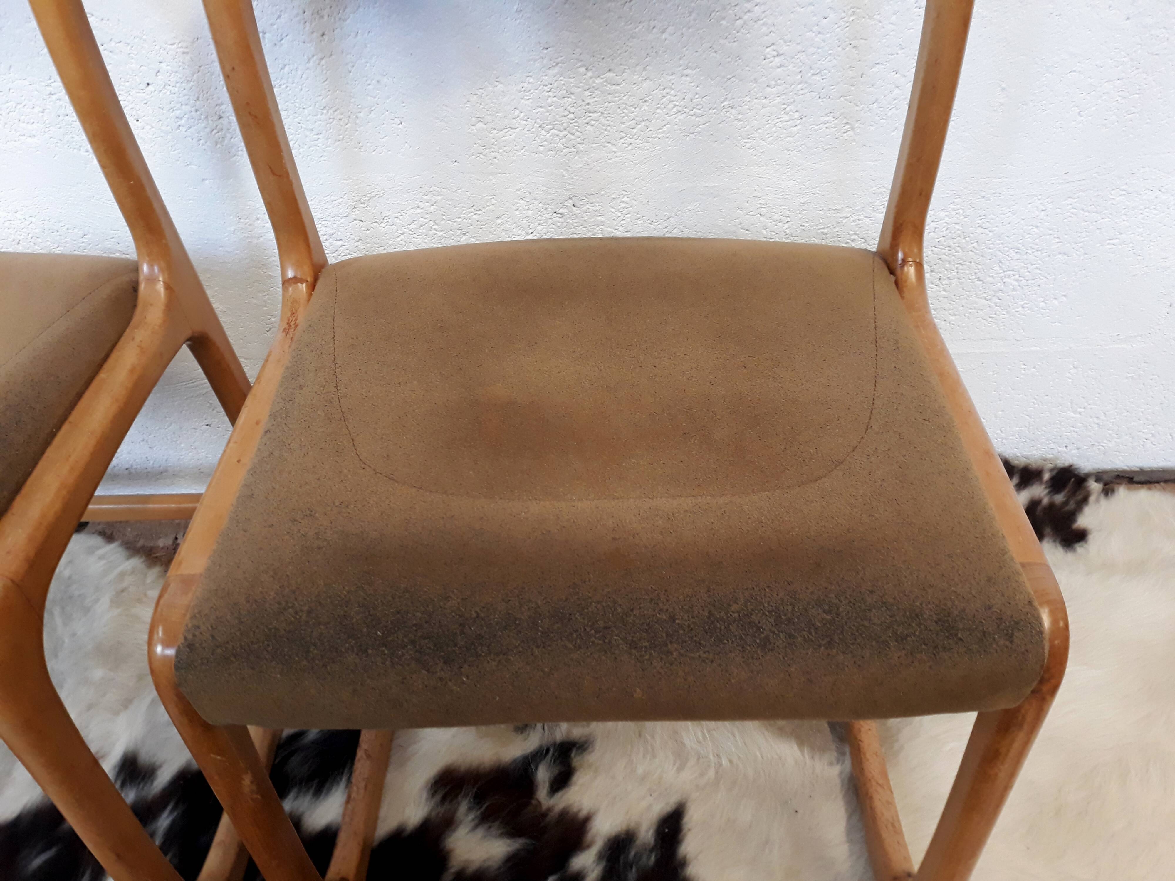 6 chairs Baumann vintage sled