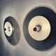 Mid-century design disc lamp, 1970s attributed to Charlotte Perriand for Les Arcs, set of 2