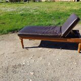 Doctor's bench oak and leather 19th