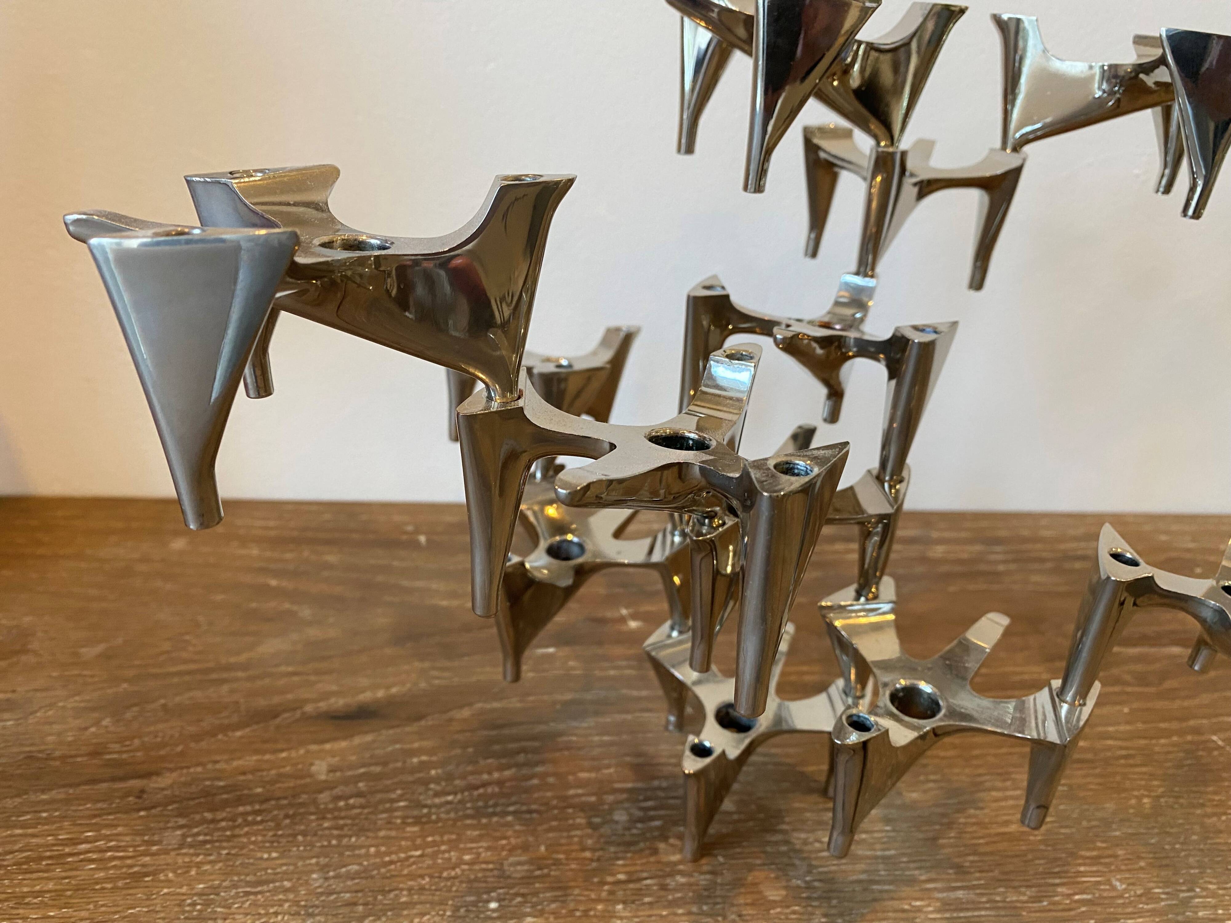 3 modular Vogelflug Hammonia candlesticks, 1970