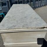 Old chest of drawers in bleached wood with white marble top