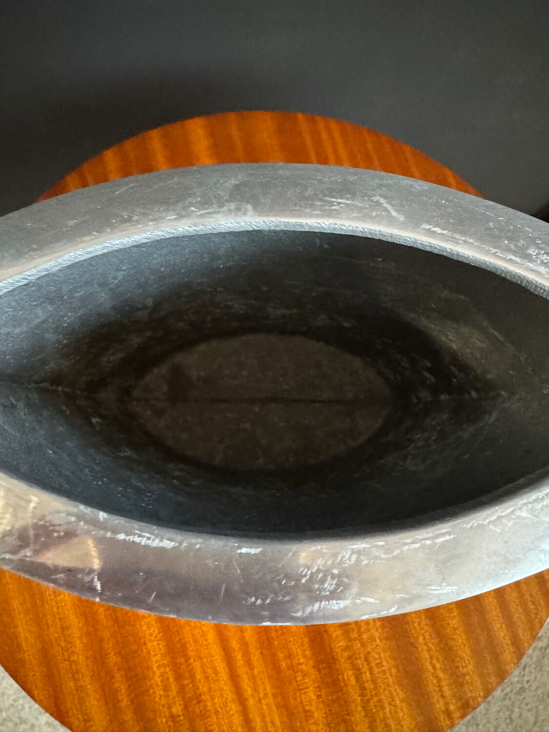 Brushed aluminium vase from the 1980s.