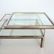 Coffee table in brass and chrome with folding top compartment to House Jansen 1970 s