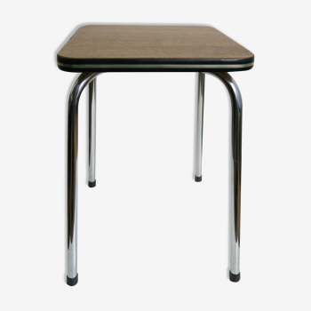 Small stool in formica and chrome metal