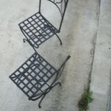 Set of 4 solid wrought iron chairs