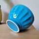 Opaque blue porcelain bowl