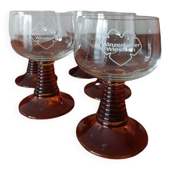 Lot de 5 verres alsaciens Winzerkeller Wiesloch