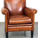 Vintage sheep leather armchair/design armchair with a beautiful look