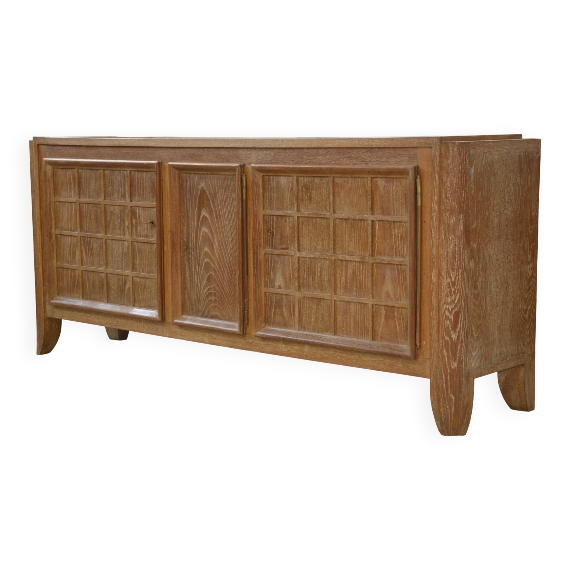 Buffet en chêne cérusé signé Maurice Rinck 1940’s