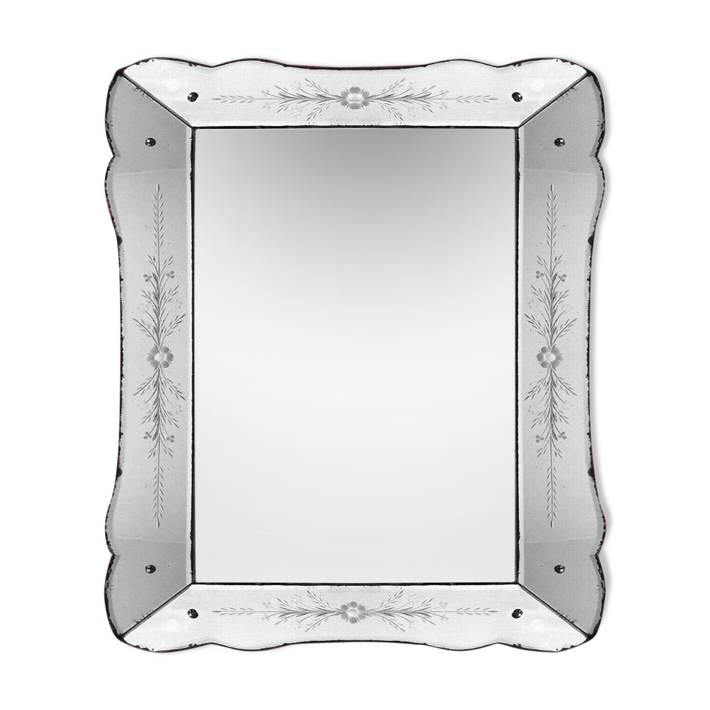 The 1950s - baroque rococo italian venetian mirror 75x55cm