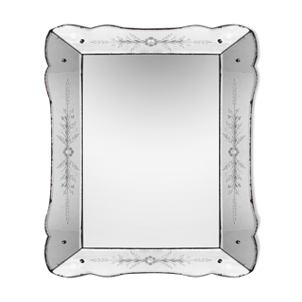 The 1950s - baroque rococo italian venetian mirror 75x55cm