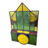 Vitrail artisanal polychrome