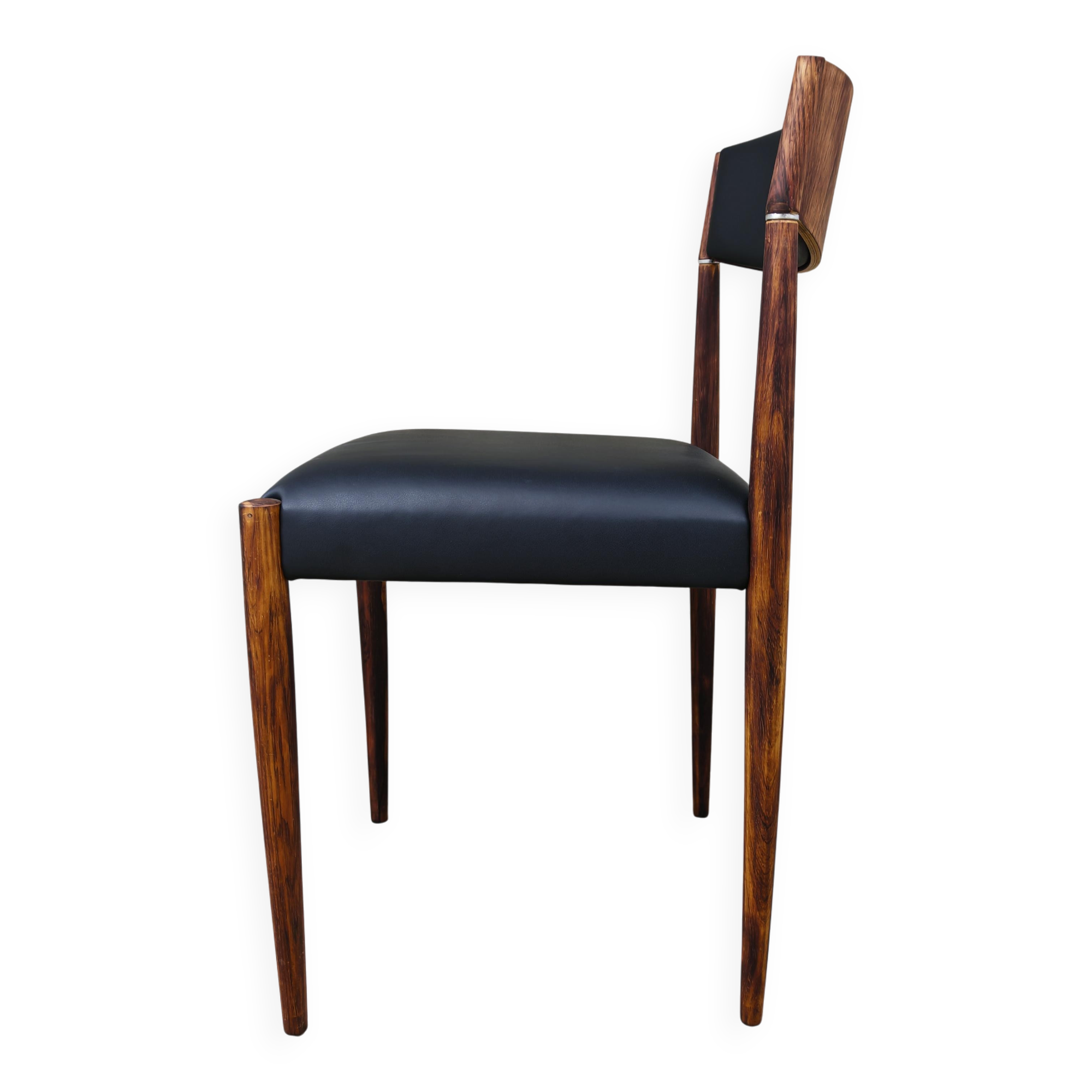 Paire de chaises salle à manger MCM palissandre cuir Danemark 1960