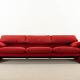 Maralunga 3-seater Sofa red by Vico Magistretti for Cassina, Italy