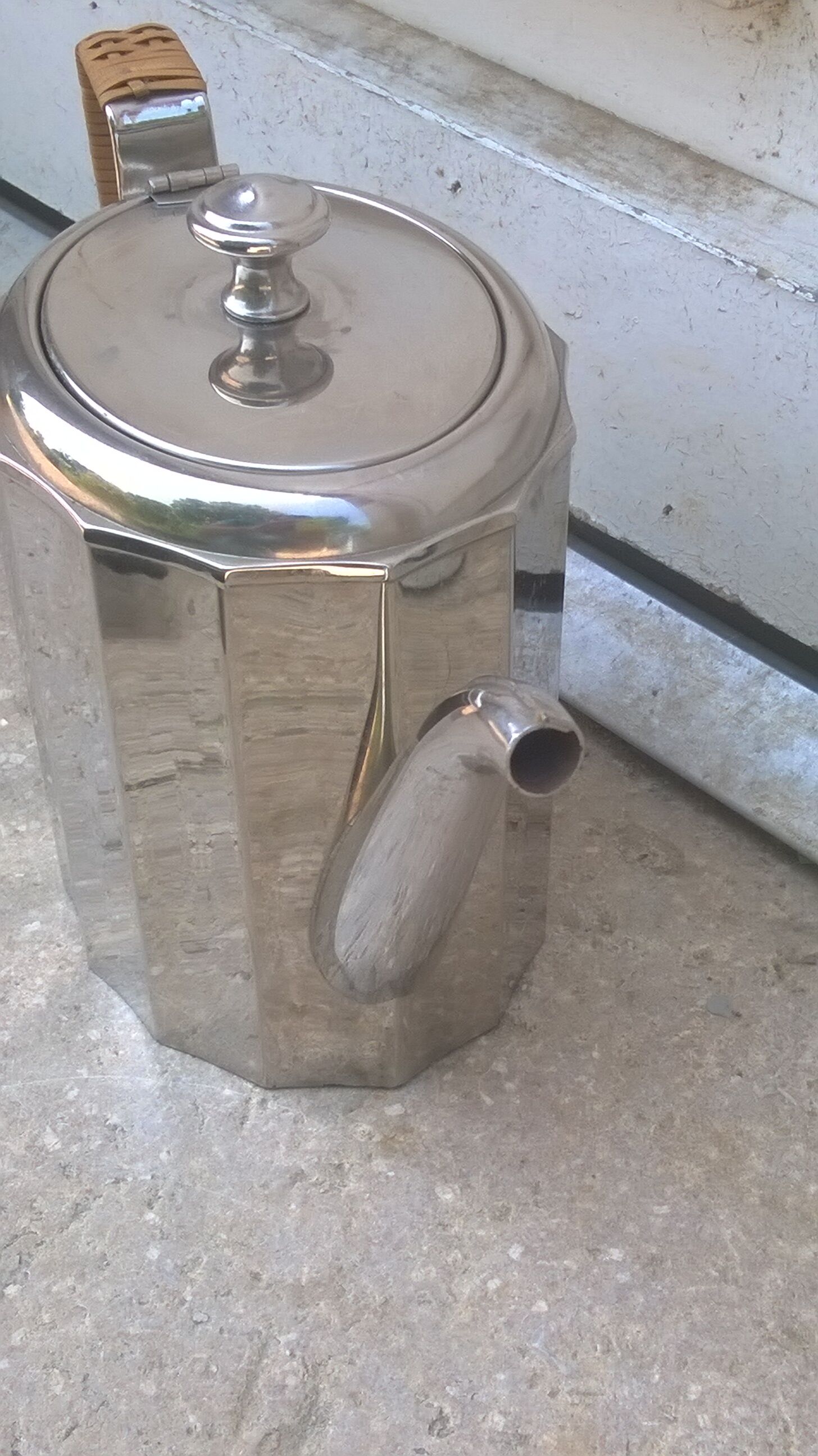 Silver metal teapot WMF year 1960