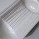 8 plates + 1 asparagus dish, salins earthenware, vintage white pompadour