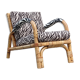 Chair in bamboo rattan and zebra fabric