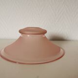 small pink lampshade in pink granite glass from the 50s
